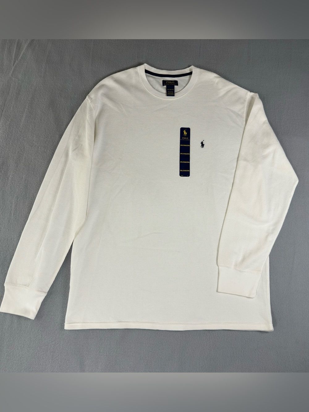 Polo Ralph Lauren Mens White Thermal Waffle Knit Shirt Size 2XL Long Sleeve NWT